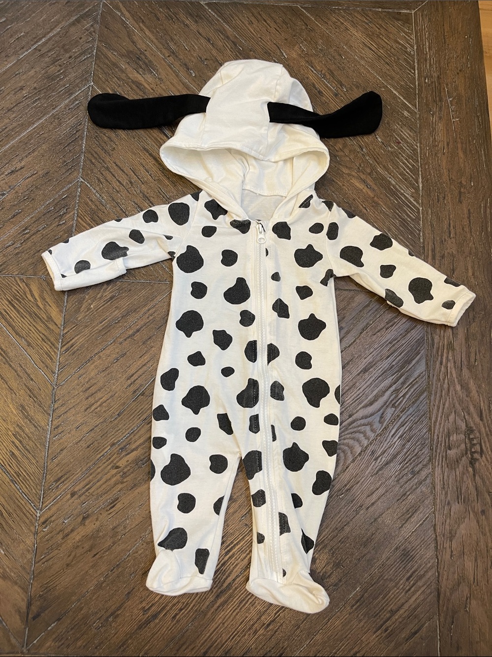 Amazon White and Black Dalmatian Hooded Baby Costume